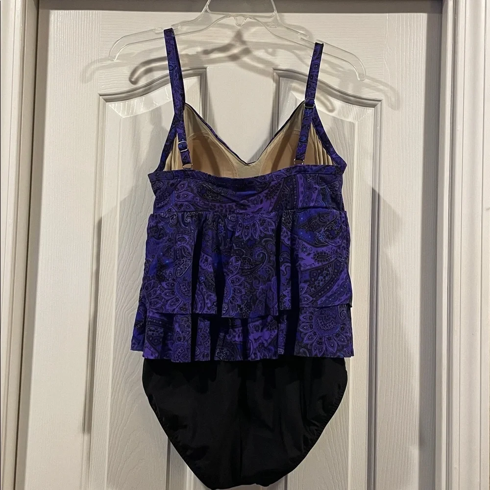 Miraclesuit Purple and Black Paisley Swimsuit excellent condition - Picture 4 of 6